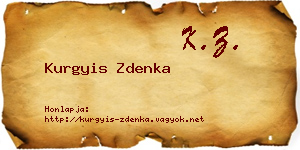 Kurgyis Zdenka névjegykártya